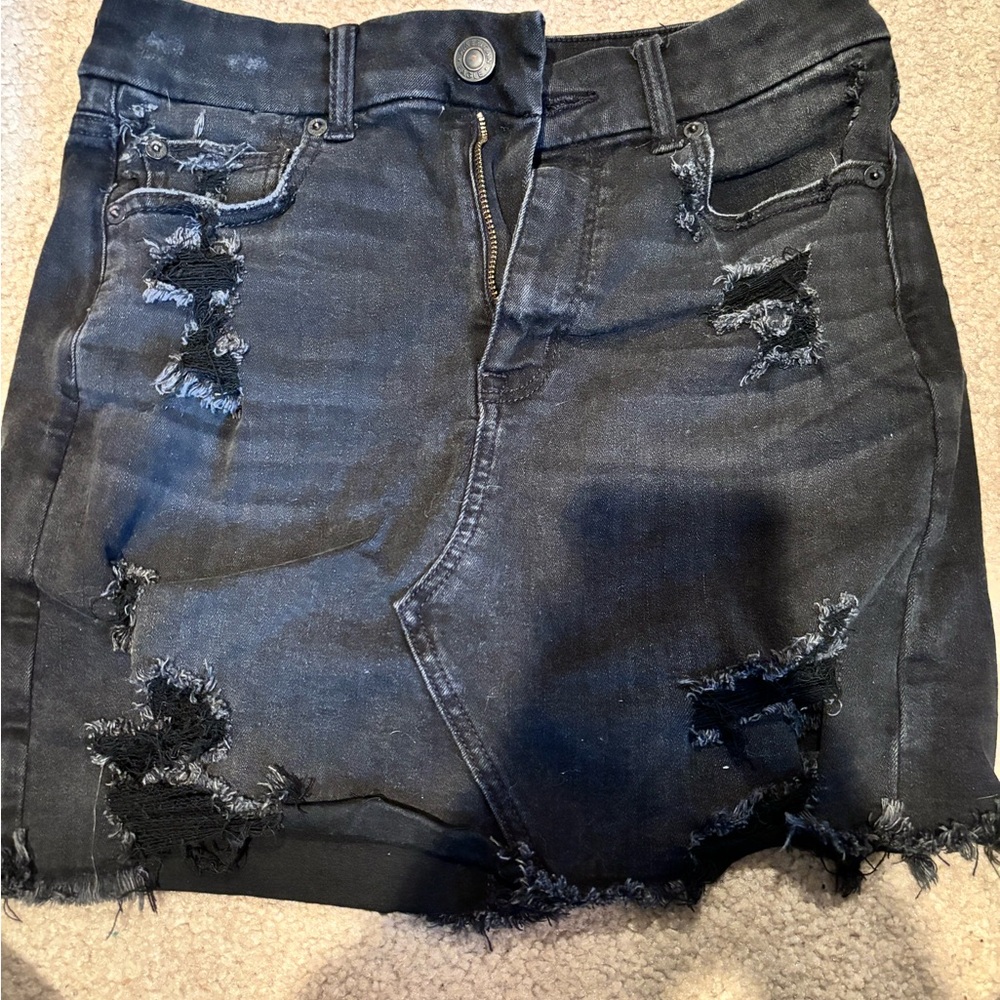 American Eagle black denim skirt